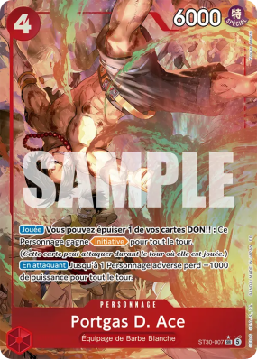 Carte One Piece Portgas D. Ace ST30-007 SR ALT ART