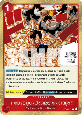 Carte One Piece Tu fonces toujours tête baissée vers le danger !! ST30-017 C
