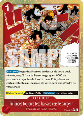 Carte One Piece Tu fonces toujours tête baissée vers le danger !! ST30-017 C ALT ART