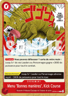 Carte One Piece Menu "Bonnes manières", Kick Course OP04-016 R ST31