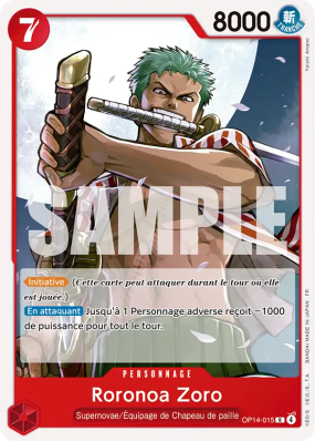 Carte One Piece Roronoa Zoro OP14-015 R ST31