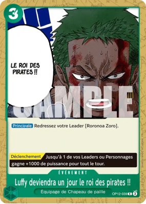 Carte One Piece Luffy deviendra un jour le roi des pirates !! OP12-039 R ST32