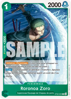 Carte One Piece Roronoa Zoro ST32-005 C