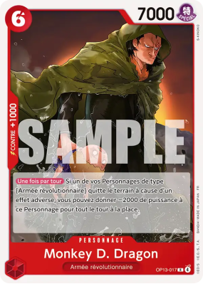 Carte One Piece Monkey D. Dragon OP13-017 R ST35