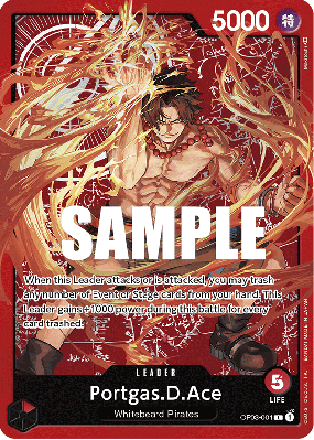 Carte One Piece Portgas D. Ace OP03-001 L UNNUMBERED PROMOS