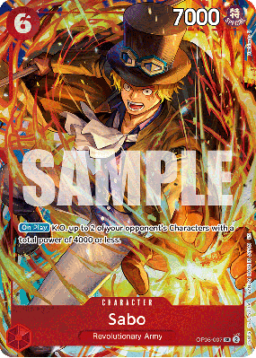 Carte One Piece Sabo OP05-007 SR UNNUMBERED PROMOS