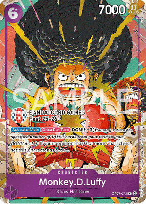 Carte One Piece Monkey D. Luffy OP07-073 R UNNUMBERED PROMOS