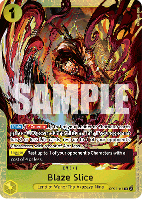 Carte One Piece Blaze Slice OP07-116 R UNNUMBERED PROMOS