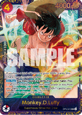 Carte One Piece Monkey D. Luffy OP12-015 SR SPECIAL TOURNAMENT PROMOS