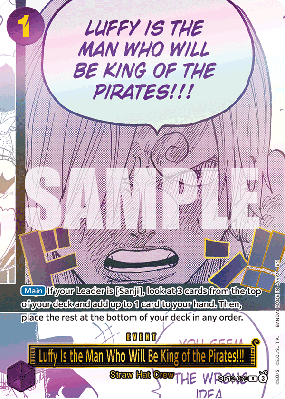 Carte One Piece Luffy Is the Man Who Will Be King of the Pirates!!! OP12-079 R UNNUMBERED PROMOS