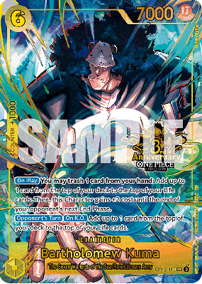 Carte One Piece Bartholomew Kuma OP12-119 SEC UNNUMBERED PROMOS