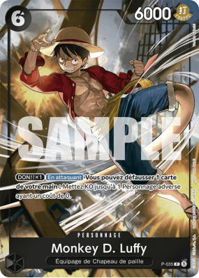Carte One Piece Monkey D. Luffy P-035 P PROMOS