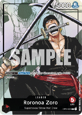 Carte One Piece Roronoa Zoro OP01-001 L PREMIUM BANDAI PRODUCTS