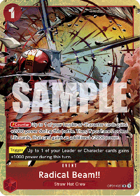 Carte One Piece Radical Beam!! OP01-029 UC UNNUMBERED PROMOS
