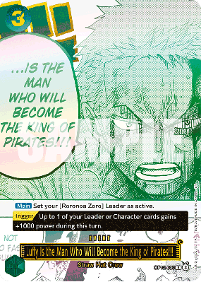 Carte One Piece Luffy Is the Man Who Will Become the King of Pirates!!! OP12-039 R UNNUMBERED PROMOS