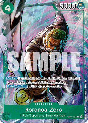 Carte One Piece Roronoa Zoro OP13-037 R PREMIUM BANDAI PRODUCTS