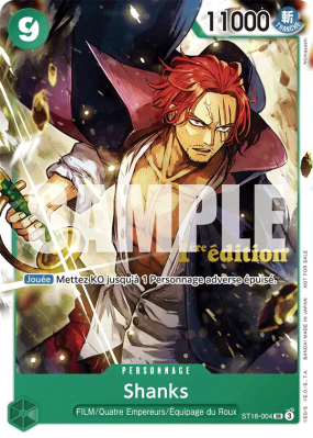 Carte One Piece Shanks ST16-004 SR UNNUMBERED PROMOS