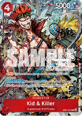 Carte One Piece Kid & Killer EB01-003 R PROMO 2