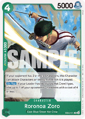 Carte One Piece Roronoa Zoro EB02-019 R PROMO 1