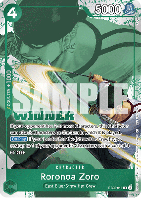 Carte One Piece Roronoa Zoro EB02-019 R PROMO 2