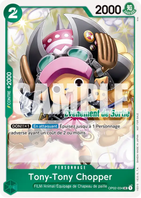 Carte One Piece Tony-Tony Chopper OP02-034 UC PROMO 1