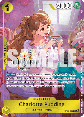 Carte One Piece Charlotte Pudding OP03-112 R PROMO 3
