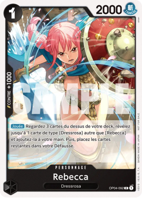 Carte One Piece Rebecca OP04-092 R PROMO 1