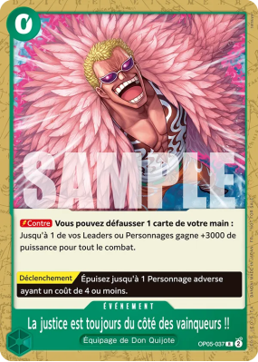 Carte One Piece La justice est toujours du côté des vainqueurs !! OP05-037 R PROMO 2