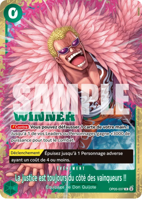 Carte One Piece La justice est toujours du côté des vainqueurs !! OP05-037 R PROMO 3