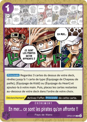 Carte One Piece En mer ce sont les pirates qu'on affronte !! OP05-076 R PROMO 1