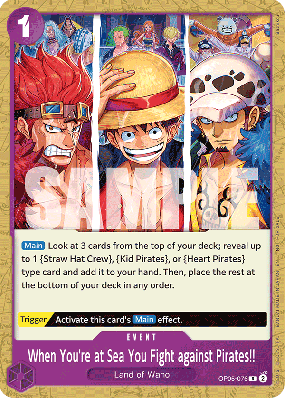 Carte One Piece En mer ce sont les pirates qu'on affronte !! OP05-076 R PROMO 3