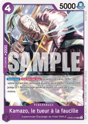 Carte One Piece Kamazo, le tueur à la faucille OP06-076 UC PROMO 1