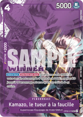 Carte One Piece Kamazo, le tueur à la faucille OP06-076 UC PROMO 2
