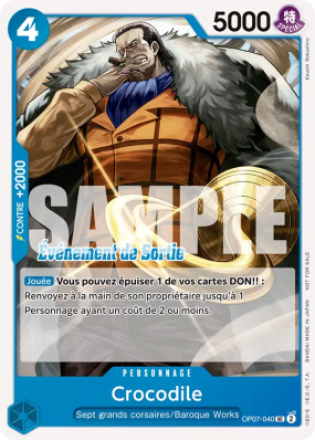 Carte One Piece Crocodile OP07-040 UC PROMO 1