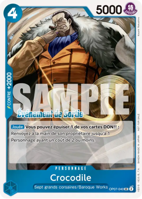 Carte One Piece Crocodile OP07-040 UC PROMO 2