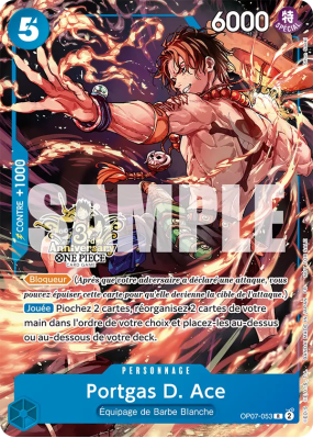 Carte One Piece Portgas D. Ace OP07-053 R PROMO 1