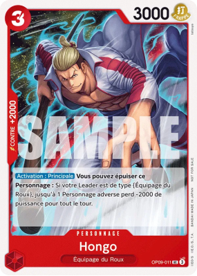 Carte One Piece Hongo OP09-011 UC PROMO 1