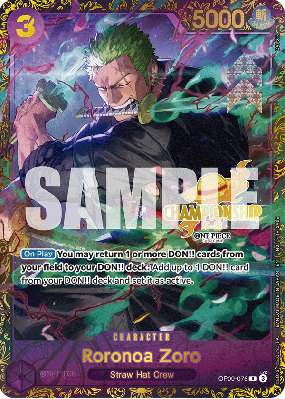 Carte One Piece Roronoa Zoro OP09-076 R PROMO