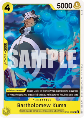Carte One Piece Bartholomew Kuma OP09-108 UC PROMO 1