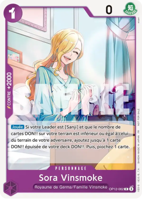 Carte One Piece Sora Vinsmoke OP12-062 R PROMO 1