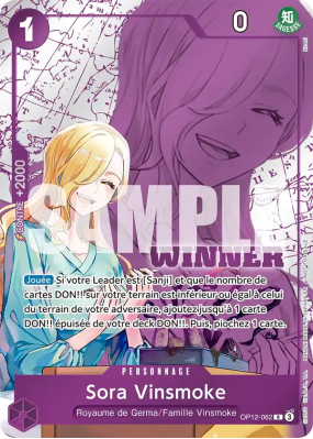 Carte One Piece Sora Vinsmoke OP12-062 R PROMO 2