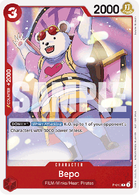Carte One Piece Bepo P-019 P PROMO 2