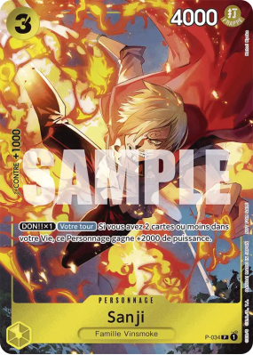 Carte One Piece Sanji P-034 P PROMO
