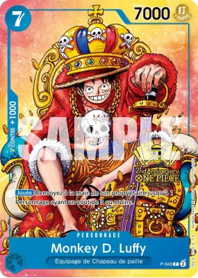 Carte One Piece Monkey D. Luffy P-043 P PROMO