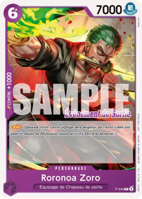 Carte One Piece Roronoa Zoro P-045 P PROMO 1