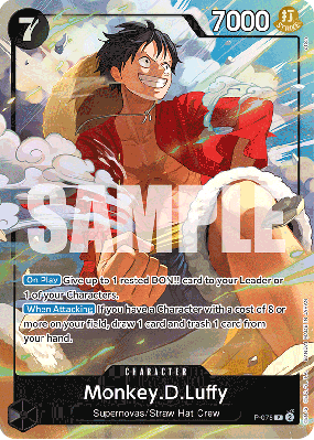 Carte One Piece Monkey D. Luffy P-075 P PROMO 1