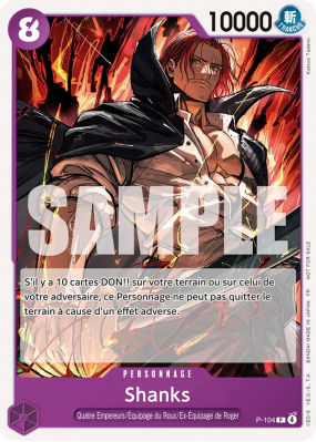 Carte One Piece Shanks P-104 P PROMO 1