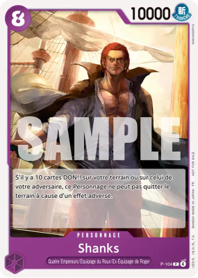 Carte One Piece Shanks P-104 P PROMO 2