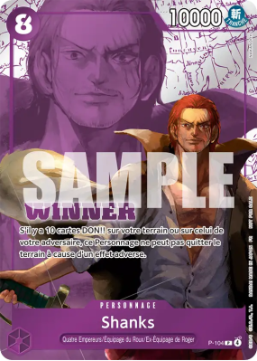Carte One Piece Shanks P-104 P PROMO 3