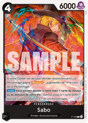 Carte One Piece Sabo P-105 P PROMO 1